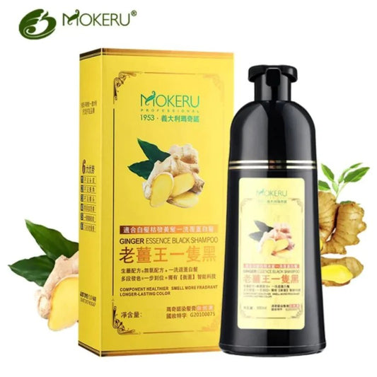 MOKERU GINGER BLACK Professional Oil Hair Dye Color Shampoo : Instant Fast Acting Long Lasting Hair Color Shampoo - dailyitems.store